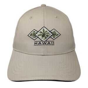 Hawaii Strapback Baseball Cap Brown One Size Adjustable Embroidered 6 Panel